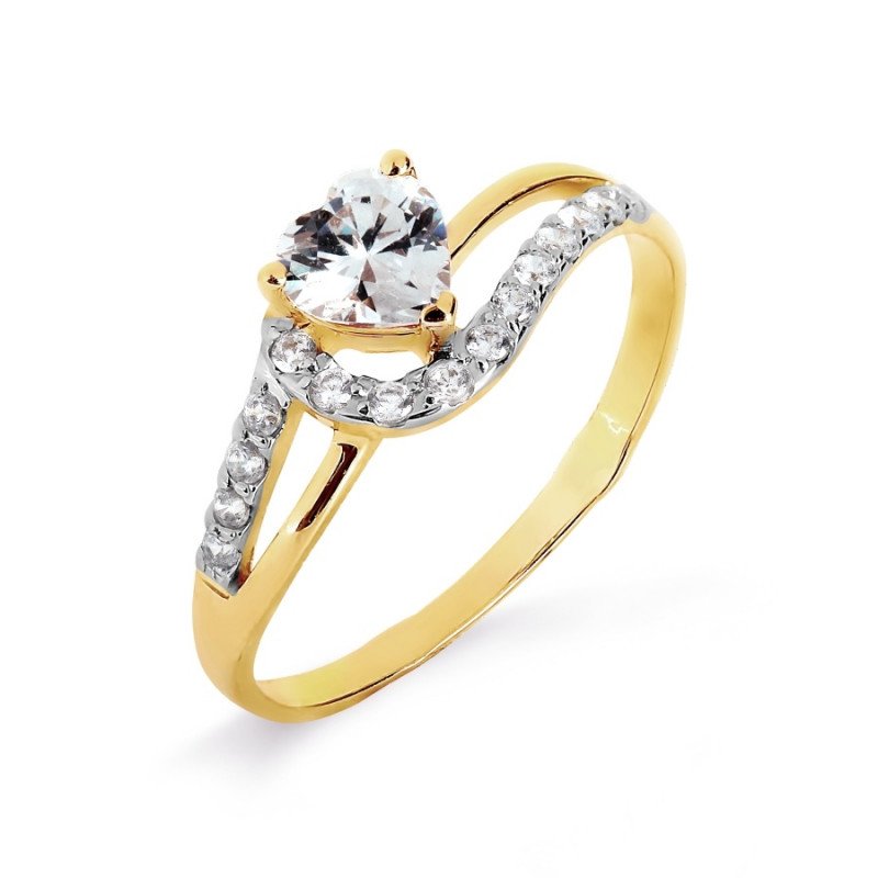 Damen Ring "Herz" 585 Gelbgold Zirkonia - Foto №1