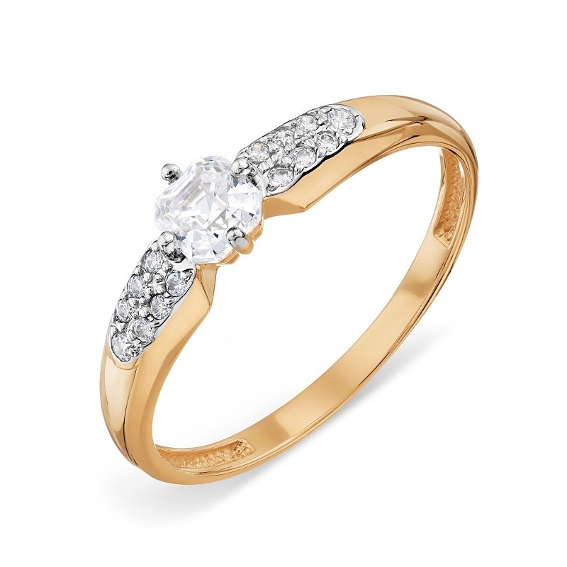 Кольцо из золота с фианитами - Фото №1