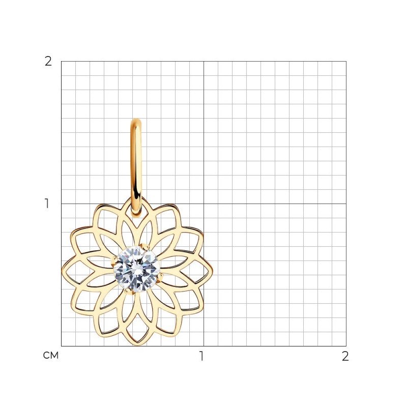 Kettenanhänger mit Zirkonia | 585 Rotgold - Foto №2