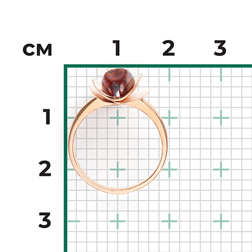 Damen Ring 585 Rotgold mit Bernstein - Foto №2