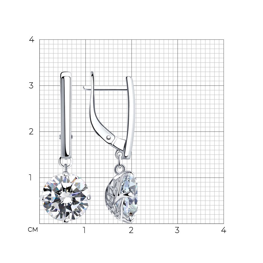 Paar Ohrhänger 925 Silber mit Zirkonia - Foto №1 hängende ohrringe aus russischem silber 925 mit zirkonia ORs94024420 kaufen deutschland online kostenloser versand ZOLOTOY.de - Foto №1