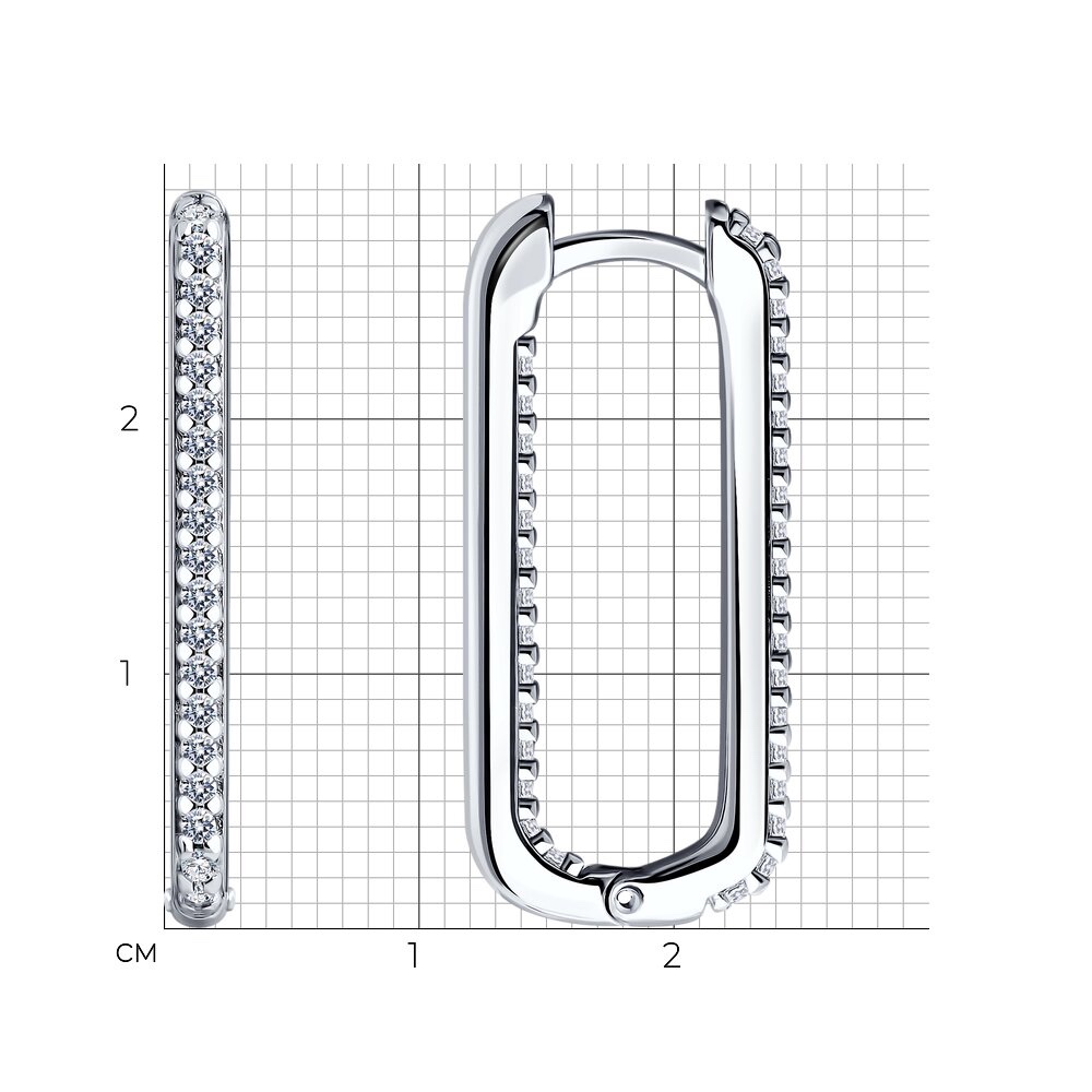Paar Creolen 925 Silber mit Zirkonia - Foto №1 Paar Creolen 925 Silber mit Zirkonia - Foto №1