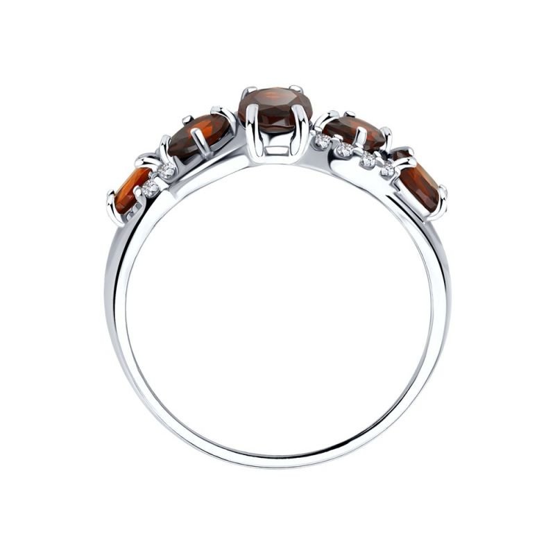 Damen Ring 925 Silber mit Granat mit Zirkonia - Foto №1