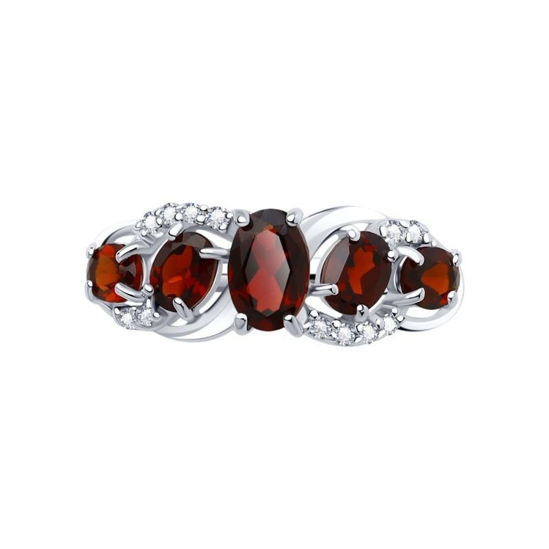 Damen Ring 925 Silber mit Granat mit Zirkonia - Foto №2