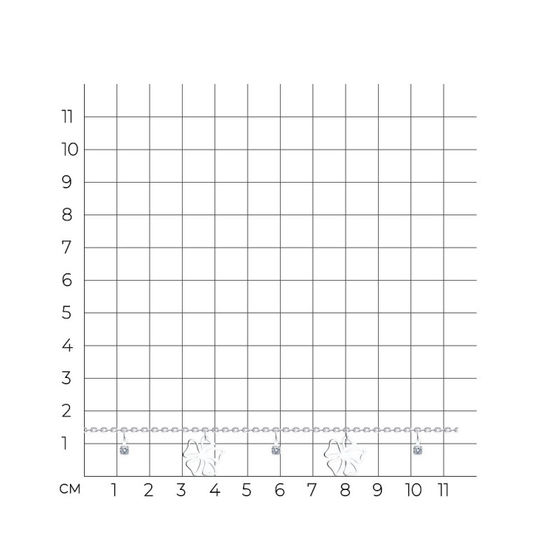 Armband "Blümchen" 925 Silber mit Zirkonia - Foto №2