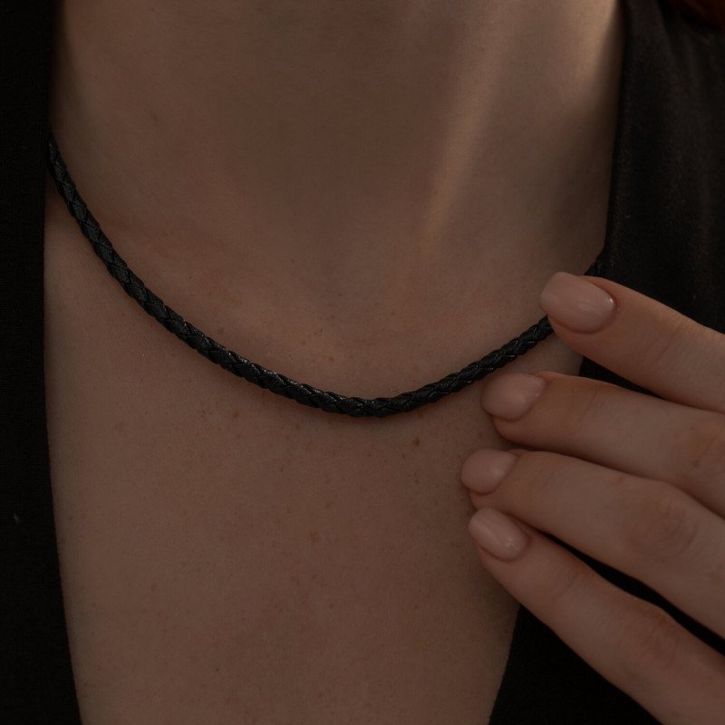 Kette Leder mit Verschluss 925 Sterling Silber - Foto №1