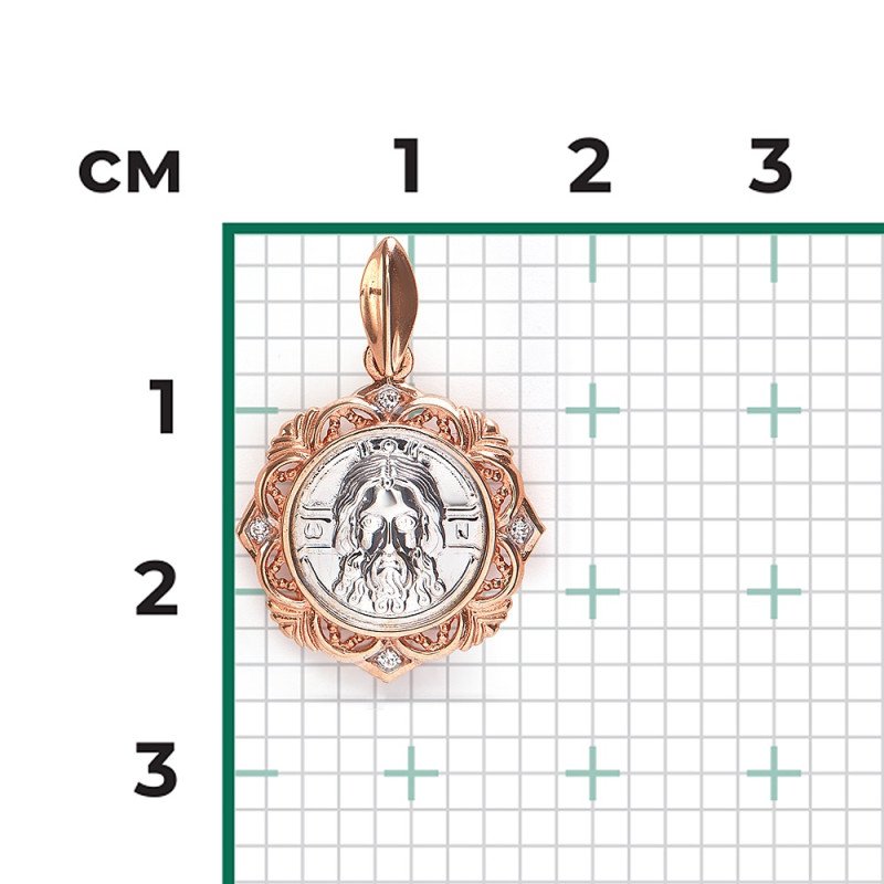 Ikone Kettenanhänger 585er Rotgold Weißgold Zirkonia - Foto №1