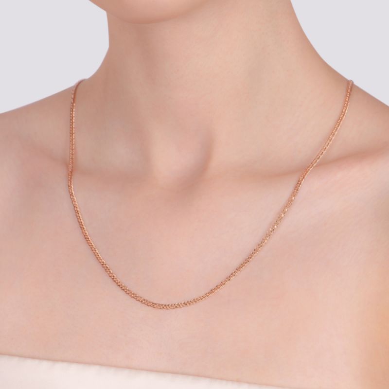 Kette "Rombo" 585 Rotgold Diamantiert - Foto №2 Kette "Rombo" 585 Rotgold Diamantiert - Foto №2
