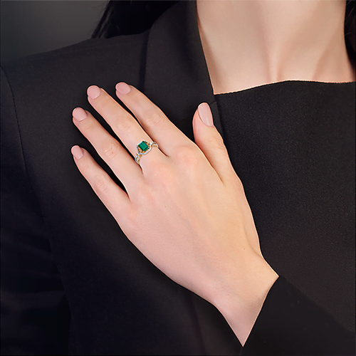 Damen Ring 585 Rotgold mit Chalcedon und Zirkonia - Foto №1
