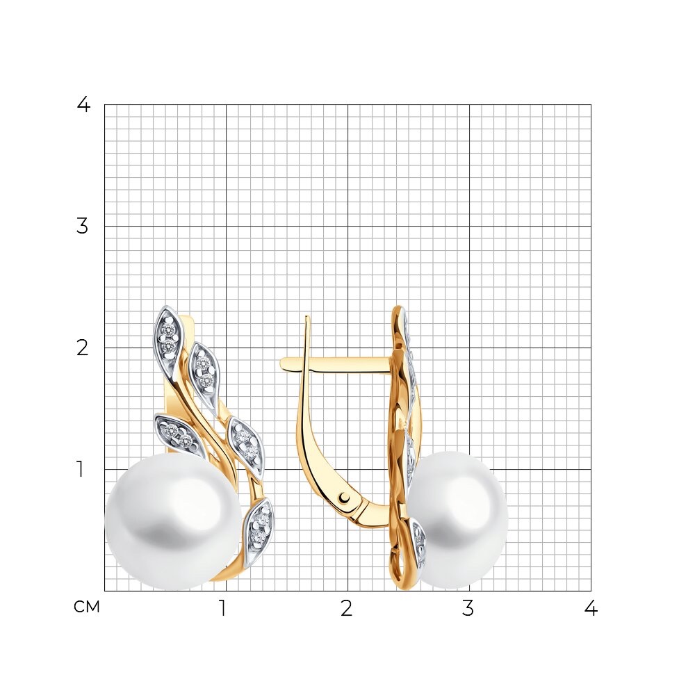 Ohrringe 925er Silber mit Perlen Zirkonia Vergoldet - Foto №1 Ohrringe 925er Silber mit Perlen Zirkonia Vergoldet - Foto №1