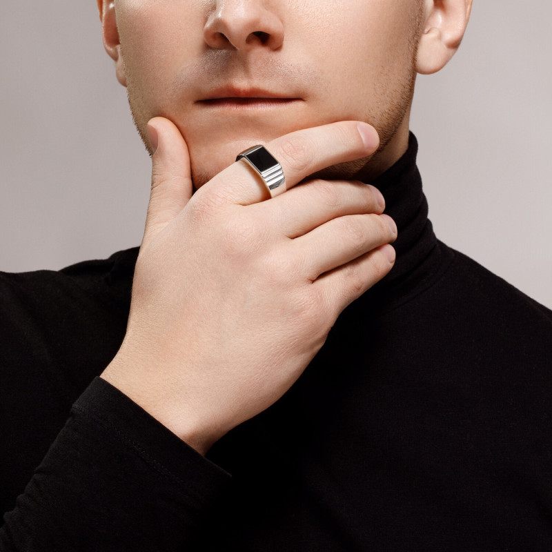 Herren Ring 925 Silber mit Emaille - Foto №3 Herren Ring 925 Silber mit Emaille - Foto №3