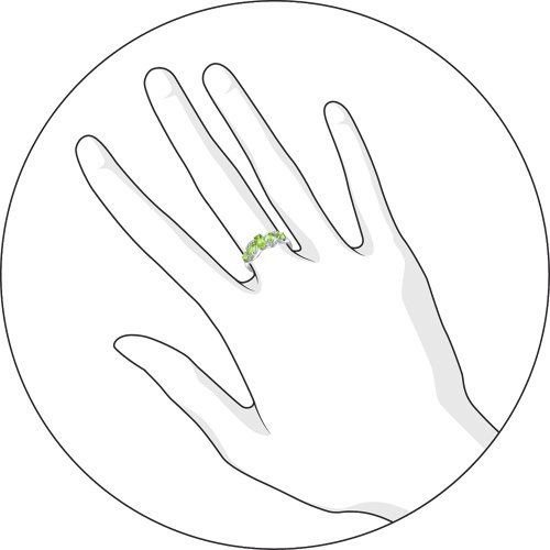 Damen Ring 925 Silber mit Zirkonia und Chrysolite - Foto №4