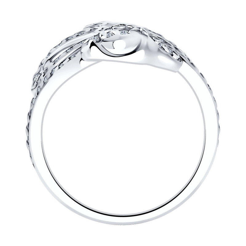 Кольцо "Змея" из русского серебра 925 пробы с фианитами - Фото №2