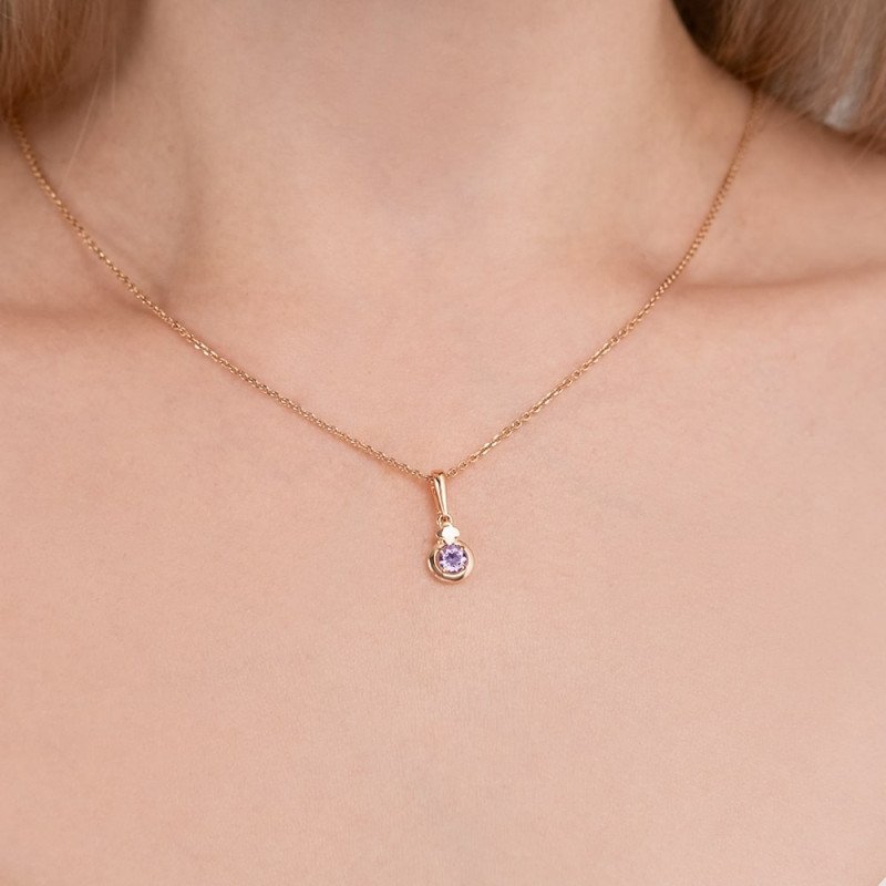 Ketten Anhänger aus 585er Rotgold Amethyst - Foto №1