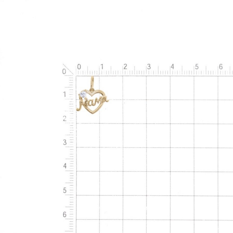 Anhänger "Mama" 585 Rotgold mit Zirkonia - Foto №1