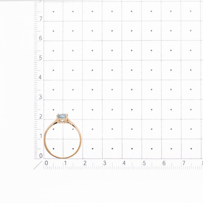 Кольцо из красного золота 585 пробы с голубым топазом - Фото №2 Кольцо из русского золота 585 пробы с голубым топазом DR10101A803T-55 - Фото №2