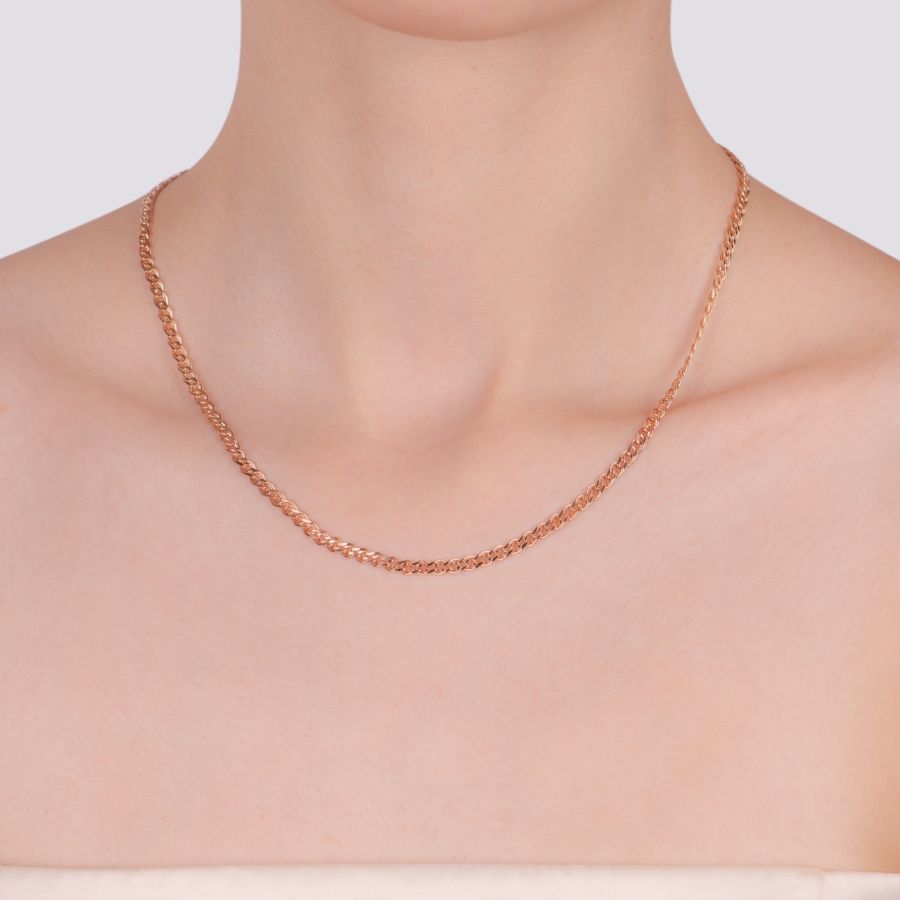 Цепочка «Нонна» из красного золота 585 пробы с алмазной гранью - Фото №2 Цепочка «Нонна» из красного золота 585 пробы с алмазной гранью - Фото №2