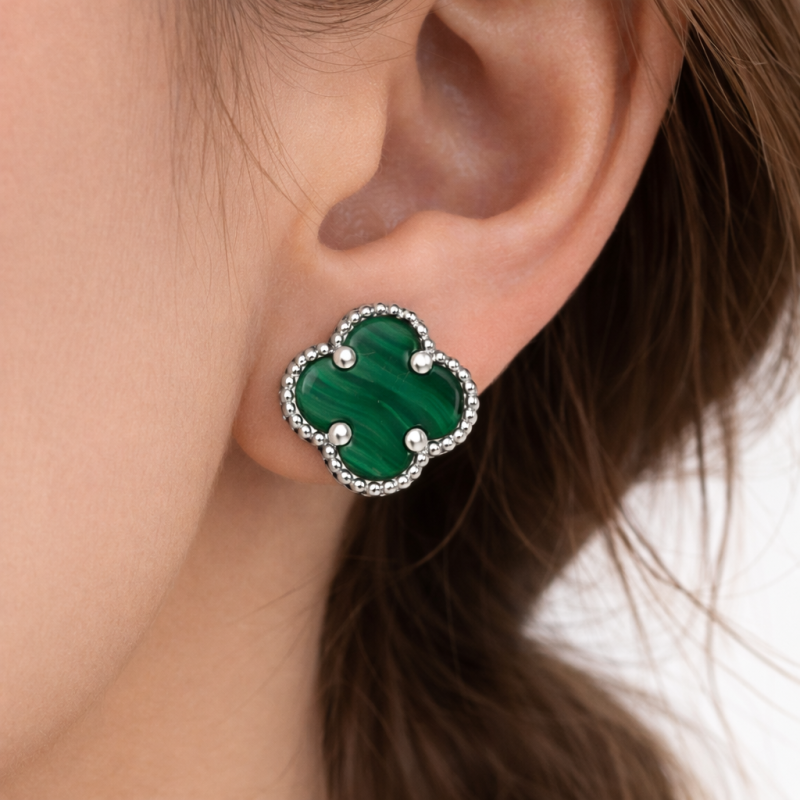 Купить серьги Клевер из серебра 925 в Германии в ZOLOTOY.de - Фото №1