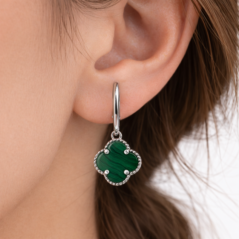 Купить серьги Клевер из серебра 925 в Германии в ZOLOTOY.de - Фото №1