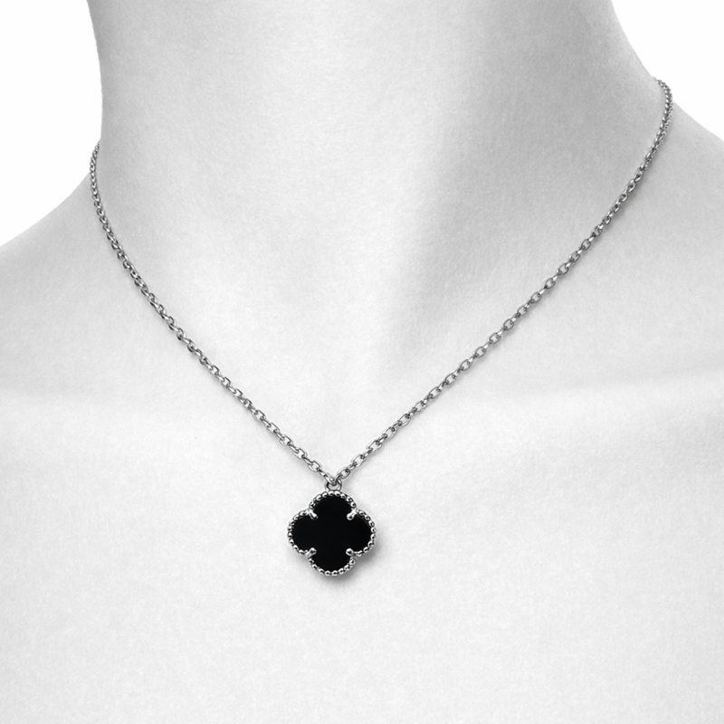 Panzerkette mit Anhänger „Klee“ aus 925 Silber - Foto №1