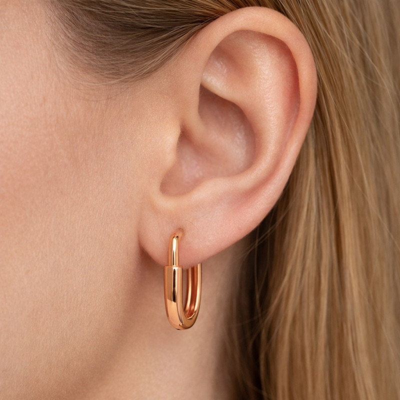 Серьги из красного золота 585 пробы с английским замком - Фото №1