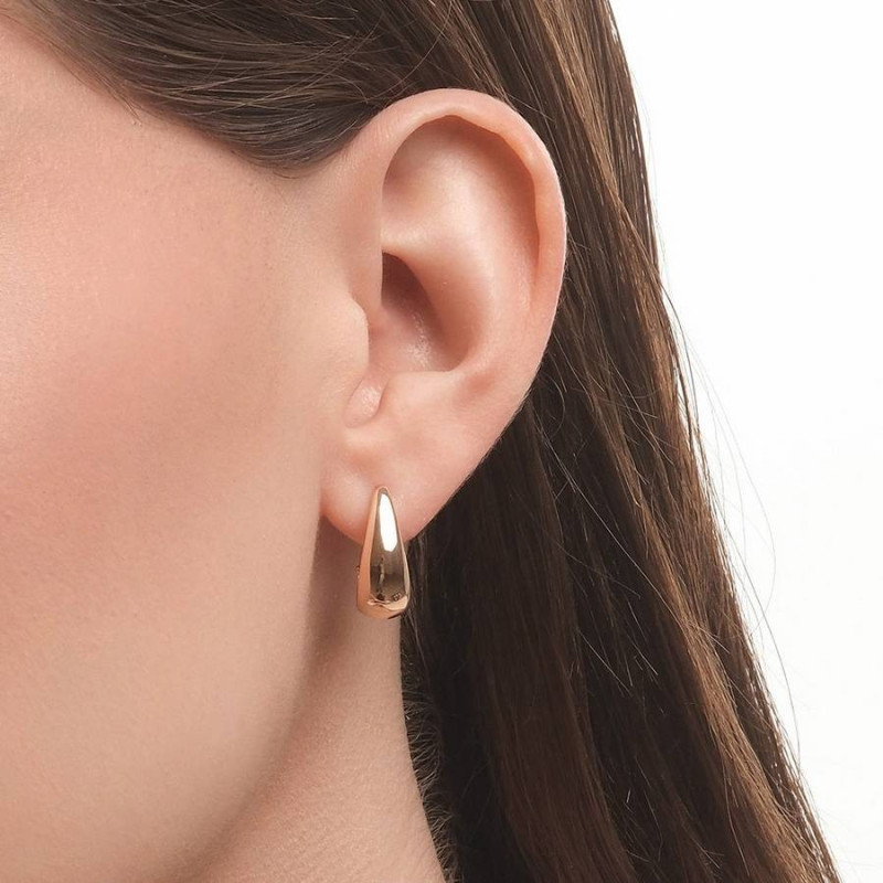 Серьги «Капля» из красного золота 585 с английским замком - Фото №4