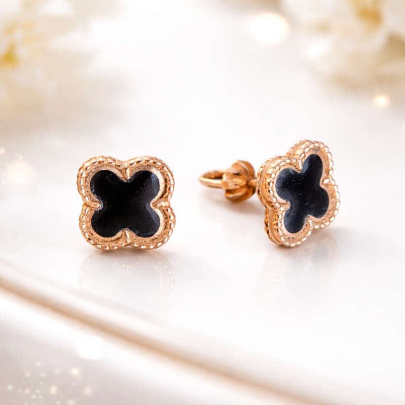 Kleeblatt Ohrringe Gold 585 kaufen Deutschland ZOLOTOY.de - Foto №1