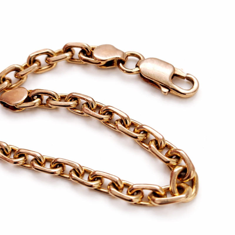 massives Armband aus russischem Silber 925 Handarbeit Karabiner Größe 19 - Foto №1