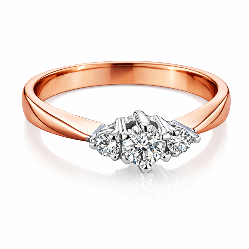 Ring Weiß Roségold 585 mit Diamanten TW VS kaufen Deutschland - Foto №1