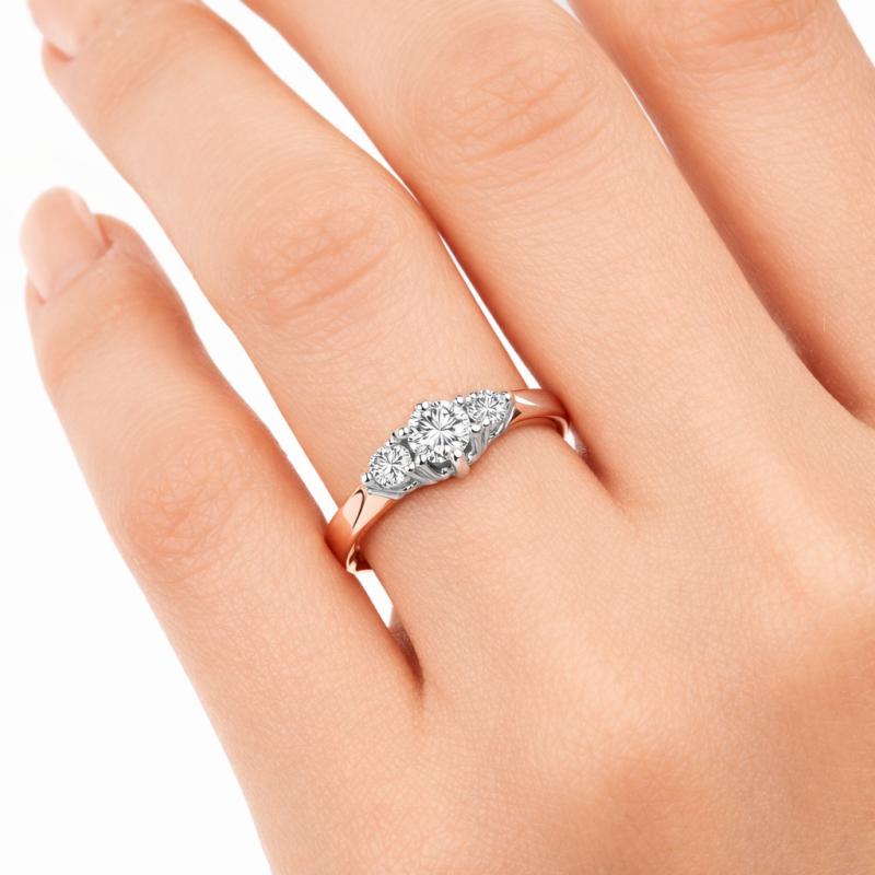 Diamantring Weiß Roségold 585 Damen online bestellen - Foto №2