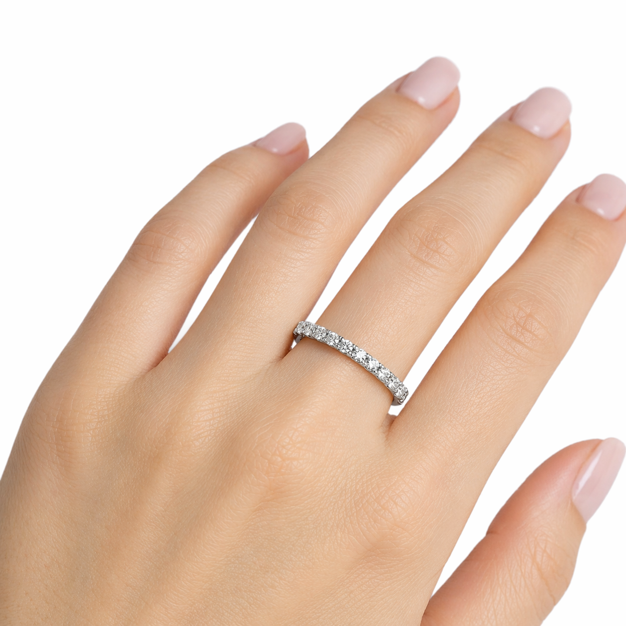 Мемори кольцо из белого золота 585 с бриллиантами - Фото №2 diamant memoire ring weißgold 585 kaufen deutschland TW VS - Фото №2