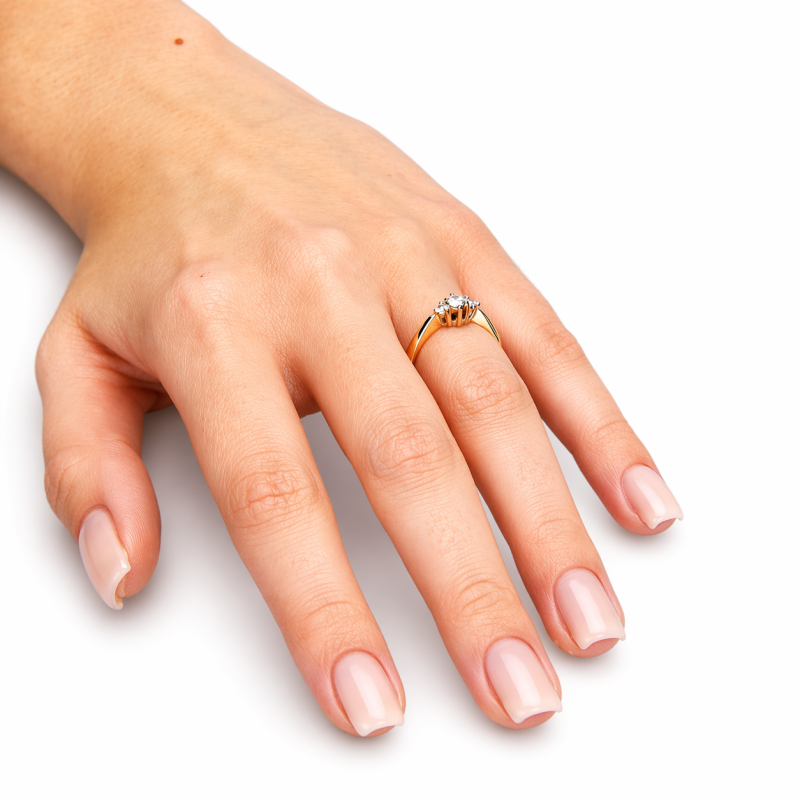 Ring aus Weiß-Roségold 585 mit Diamanten - Foto №6