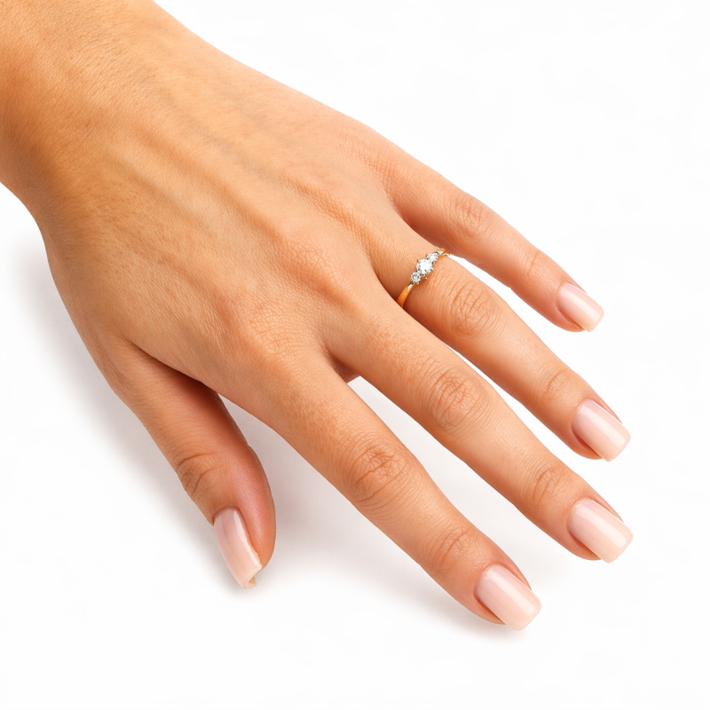 Ring aus Weiß-Roségold 585 mit Diamanten - Foto №7