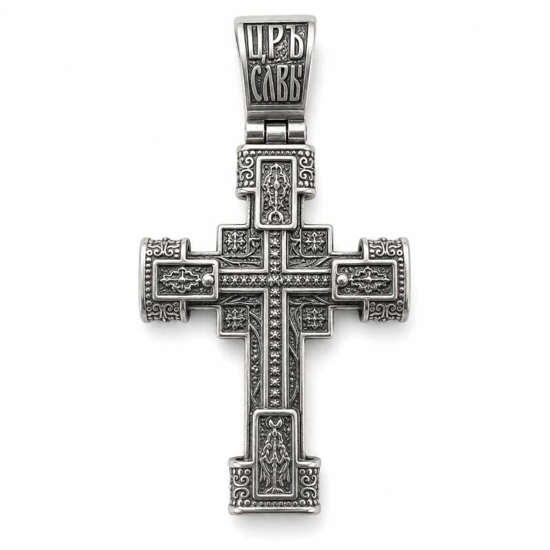 Russisches Kreuz Silber - Фото №1 Оригинальный крестик Спаси и Сохрани настоящее русское украшение - Фото №1