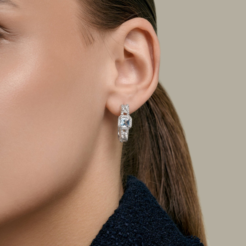 Damen Ohrringe mit Topas Zirkonia russisches Silber 925 - Foto №3