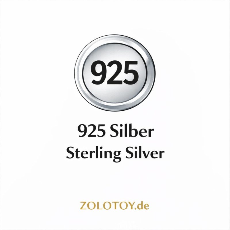 Anhänger „Bär“ aus 925 Silber mit Topas, weißen und blauen Zirkonia ohne Kette - Foto №4