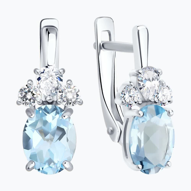 925 Silber Damenohrringe mit Topas und Zirkonia ZOLOTOY.de - Foto №1