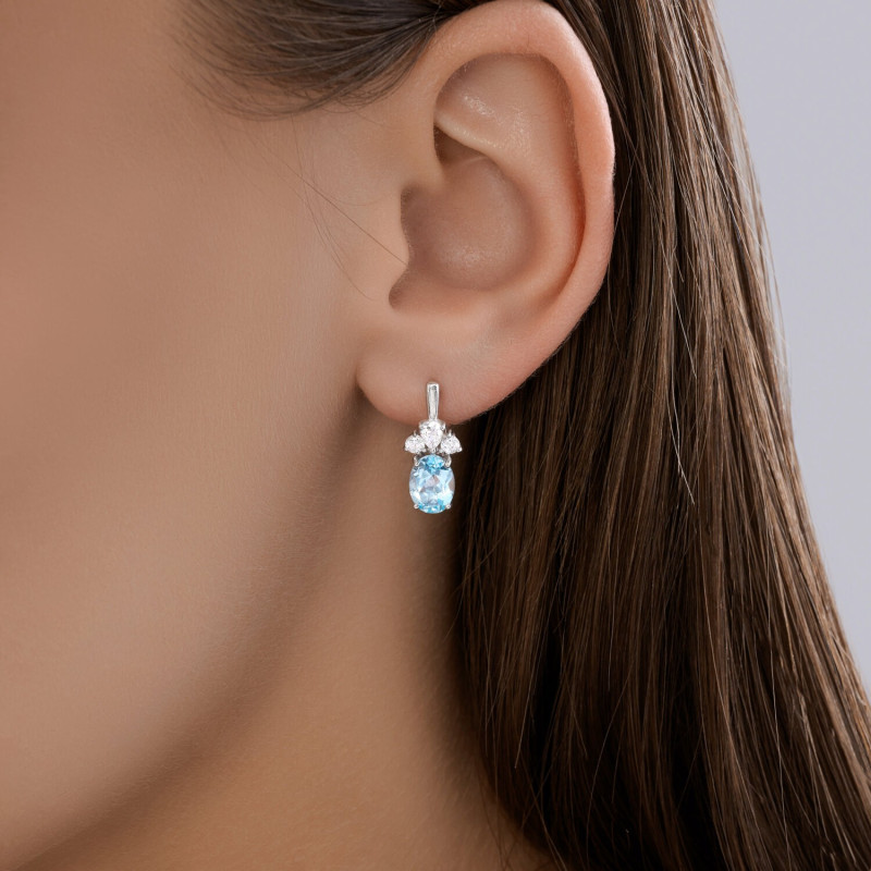 Ohrringe mit blauem Topas und Klappverschluss in Deutschland kaufen - Foto №2