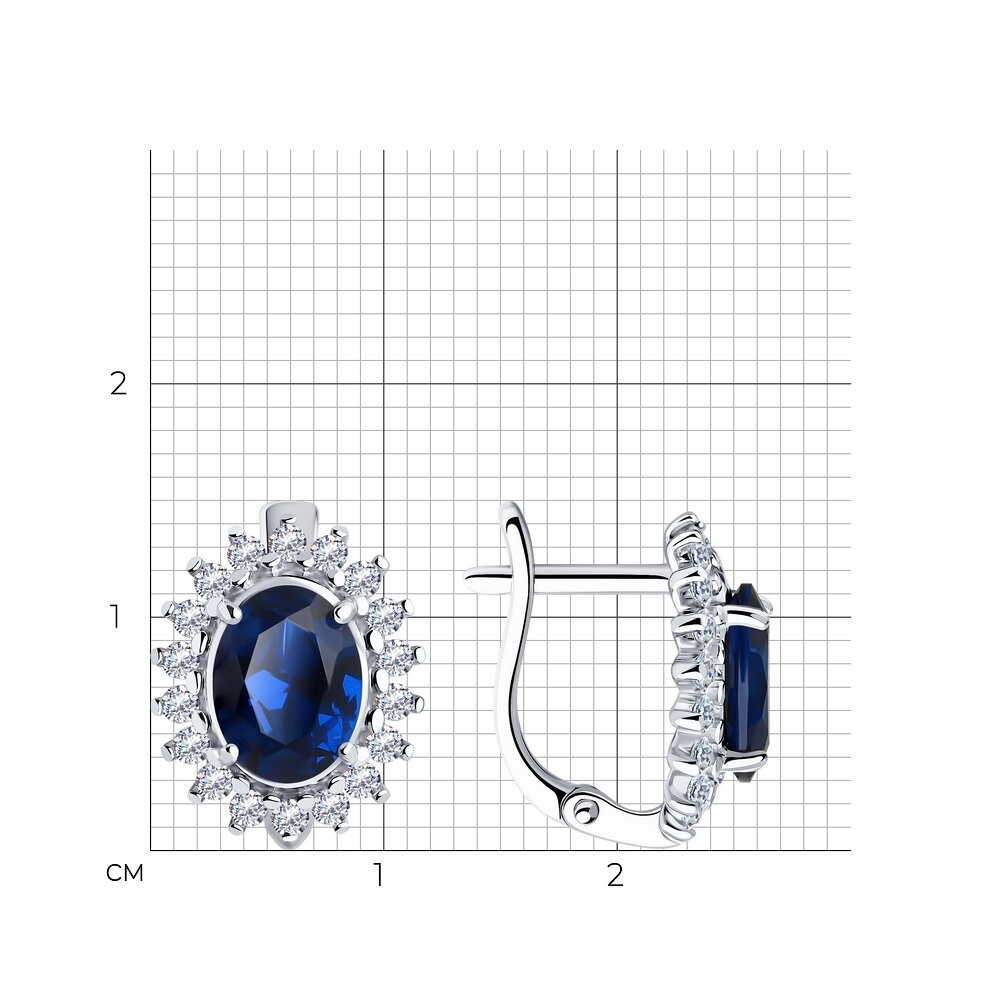 Silber Ohrringe mit Zirkonia und englischem Verschluss aus 925 Silber - Foto №3 Damen Ohrringe mit Topas und englischem Verschluss aus 925 Sterling Silber - Foto №3