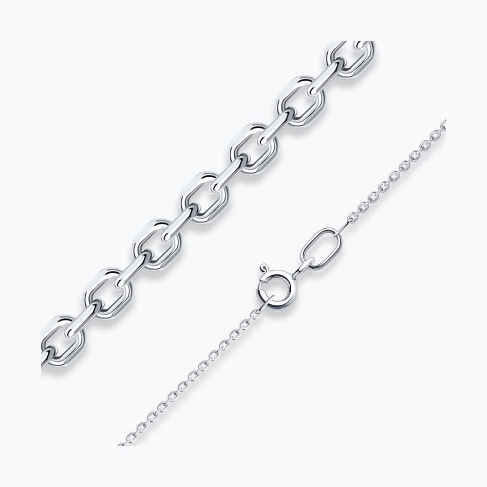 Silberkette Ankerkette 925 Silber, rhodiniert, 50 cm - Foto №5 Silberkette Ankermuster 925 Silber ZOLOTOY.de - Foto №5