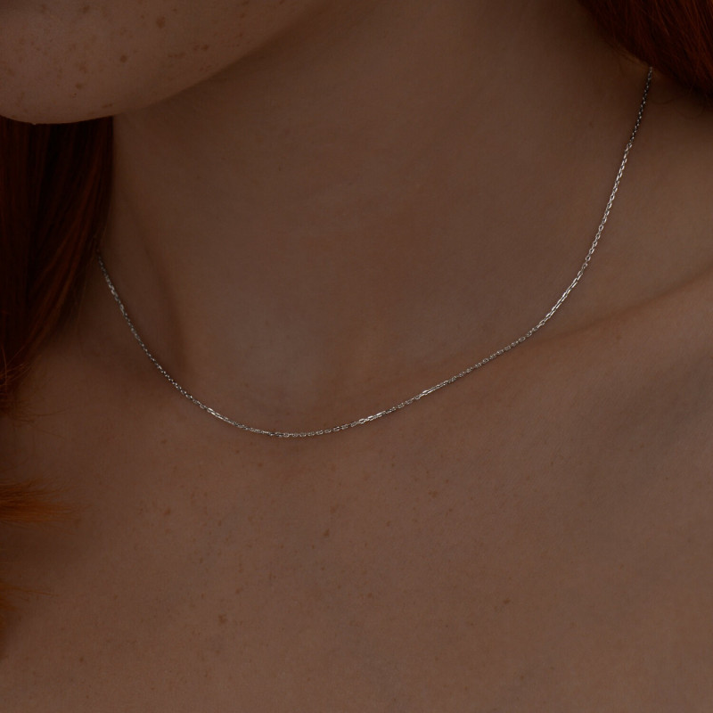 Silberkette Ankerkette 925 Silber, rhodiniert, 50 cm - Foto №4 Silberkette 38 cm aus 925er Sterlingsilber mit Rhodinierung - Foto №4