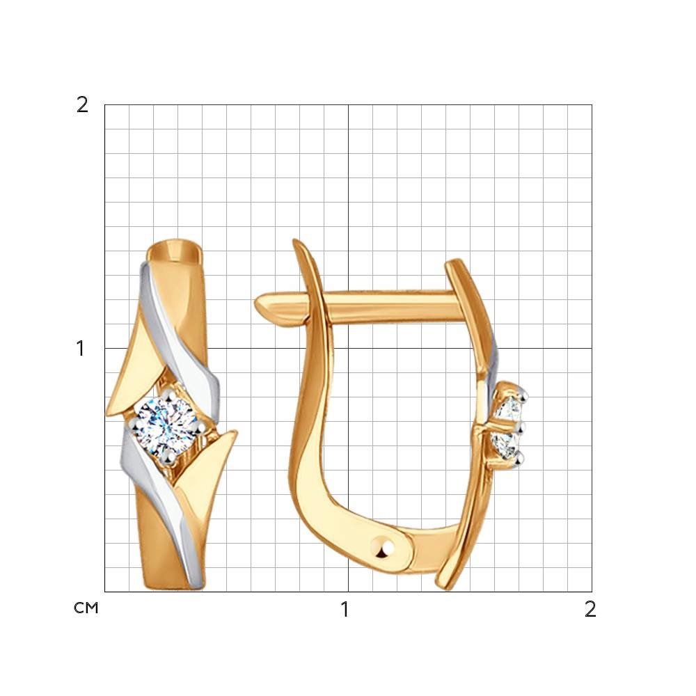 Ohrhänger mit Zirkonia 585 Rotgold Bicolor - Foto №1 Ohrhänger mit Zirkonia 585 Rotgold Bicolor - Foto №1