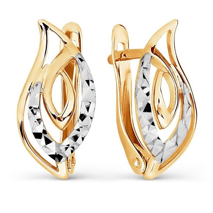 Ohrringe mit Diamantschliff | 375 Rotgold - Foto №1