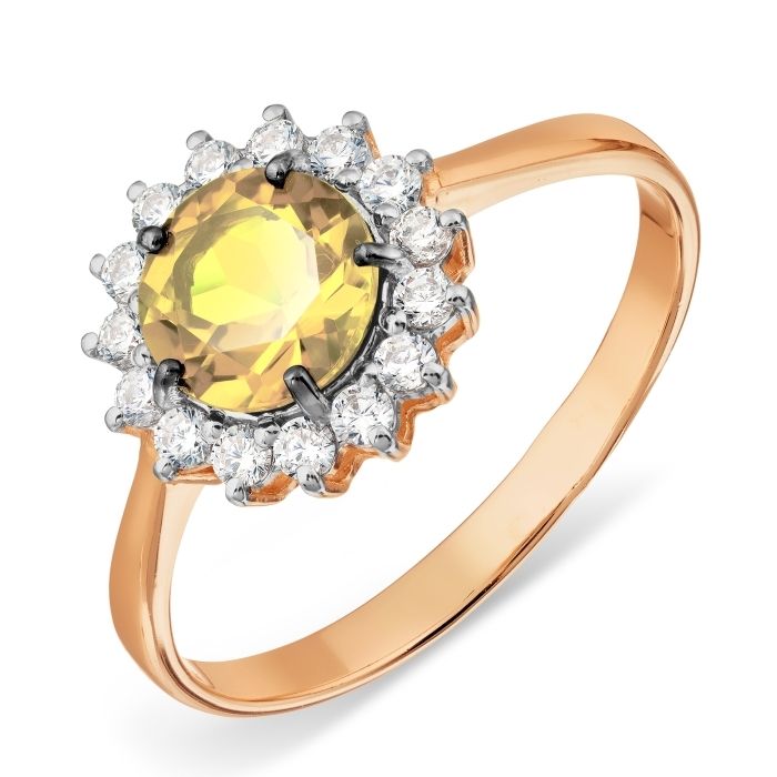 Damen Ring 585 Rotgold Citrin Zirkonia - Foto №1 Damen Ring 585 Rotgold Citrin Zirkonia - Foto №1