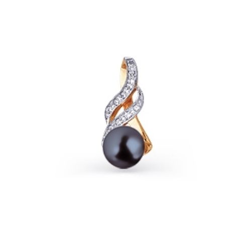 Anhänger 585 Rotgold mit Perle und Zirkonia - Foto №1 Anhänger 585 Rotgold mit Perle und Zirkonia - Foto №1