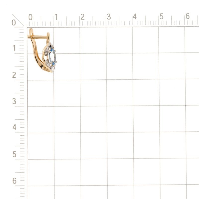 Ohrringe mit Zirkonia und Topase 585 Rotgold - Foto №1