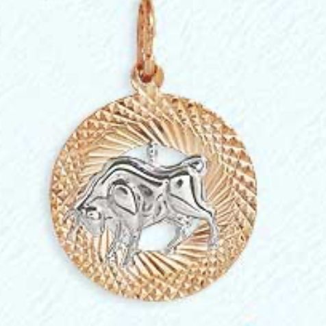 Anhänger Sternzeichen "STIER" 585 Rotgold Diamantiert - Foto №1