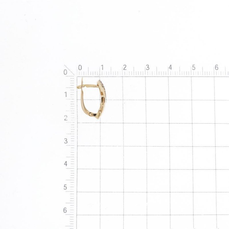Ohrringe mit Zirkonia und Diamantschliff 585 Rotgold - Foto №1