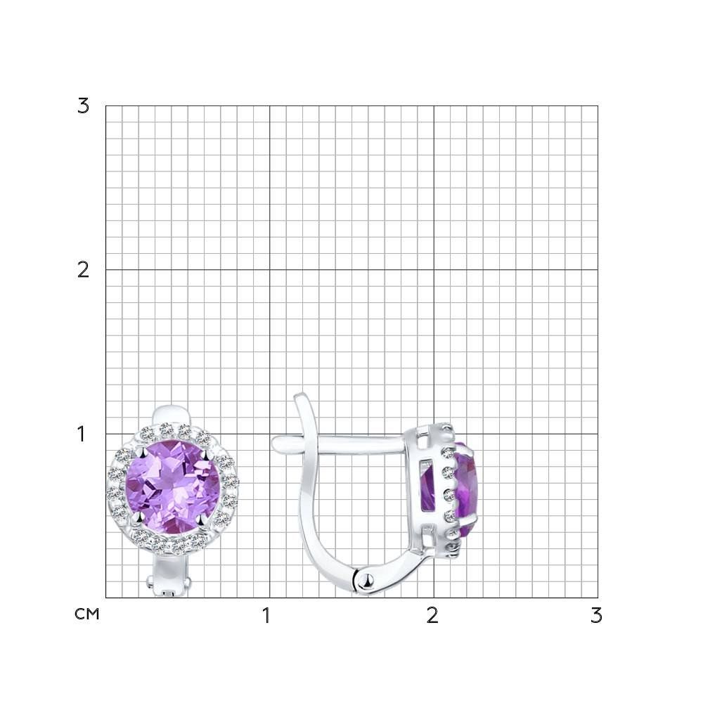 Ohrringe mit Amethyst und Zirkonia, 925 Silber - Foto №1 Ohrringe mit Amethyst und Zirkonia, 925 Silber - Foto №1