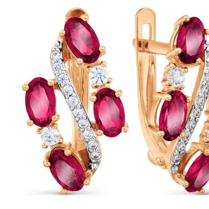 Серьги из золота с рубином в Германии OR28855-02 - ZOLOTOY.de - Фото №1